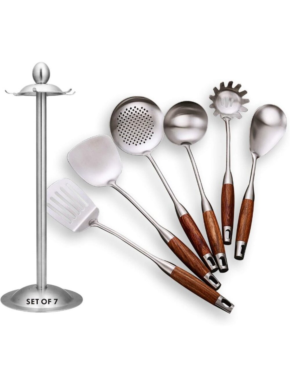 6-Piece Kitchen Utensils Set with Holder | Durable 304 Stainless Steel Tools